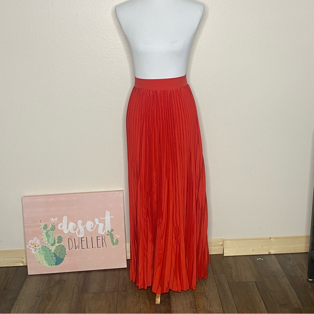 Red Pleated Maxi
